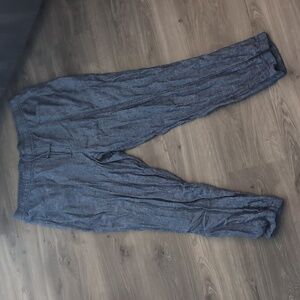 Old Navy Blue Straight Taper Linen Pants